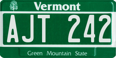 VT license plate AJT242