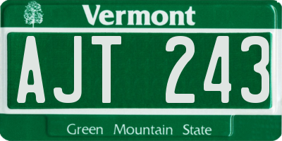 VT license plate AJT243