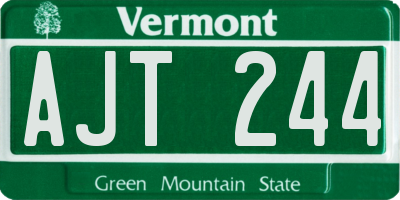 VT license plate AJT244