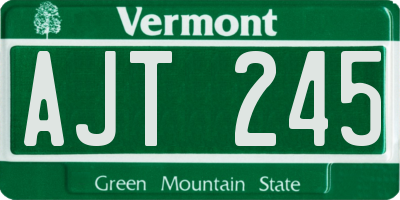 VT license plate AJT245