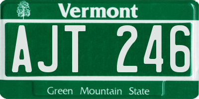 VT license plate AJT246