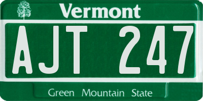 VT license plate AJT247