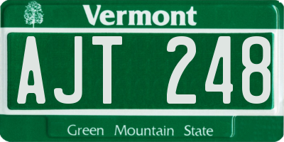 VT license plate AJT248