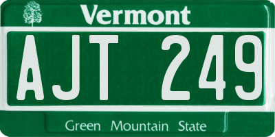VT license plate AJT249
