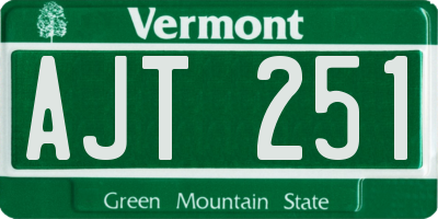 VT license plate AJT251