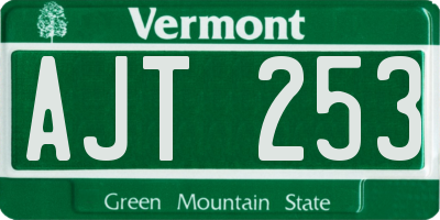 VT license plate AJT253