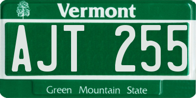 VT license plate AJT255