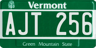 VT license plate AJT256