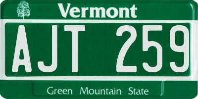 VT license plate AJT259