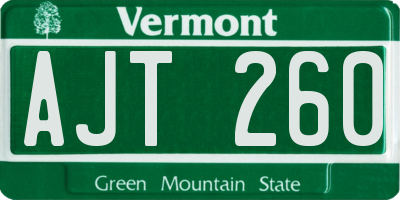VT license plate AJT260
