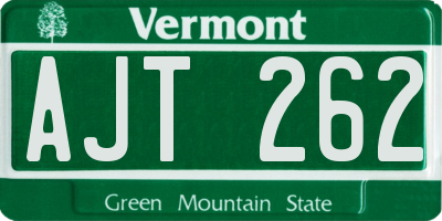 VT license plate AJT262