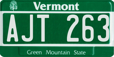 VT license plate AJT263