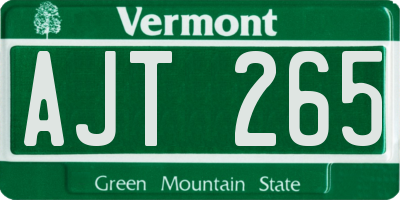 VT license plate AJT265