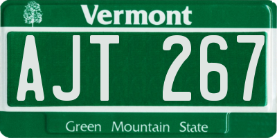 VT license plate AJT267