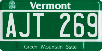VT license plate AJT269