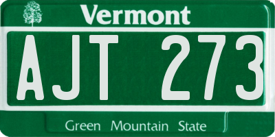 VT license plate AJT273