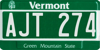 VT license plate AJT274