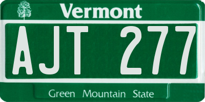 VT license plate AJT277