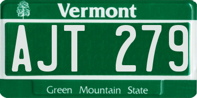 VT license plate AJT279