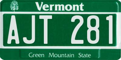 VT license plate AJT281