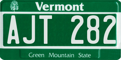VT license plate AJT282