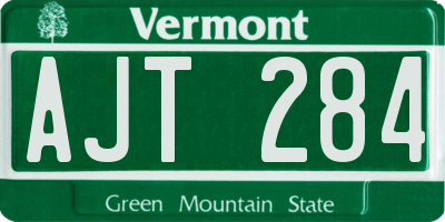 VT license plate AJT284