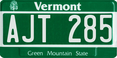 VT license plate AJT285
