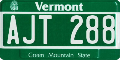 VT license plate AJT288
