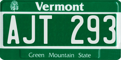 VT license plate AJT293