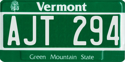 VT license plate AJT294