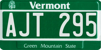 VT license plate AJT295