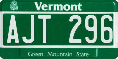 VT license plate AJT296