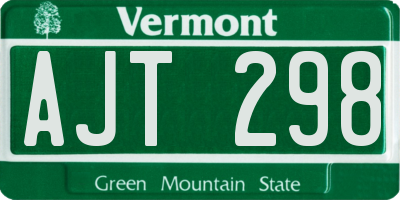 VT license plate AJT298