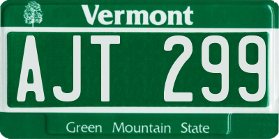 VT license plate AJT299
