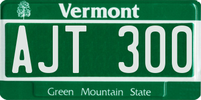 VT license plate AJT300