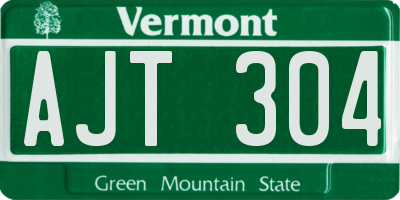 VT license plate AJT304
