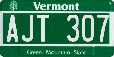 VT license plate AJT307