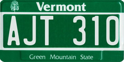 VT license plate AJT310