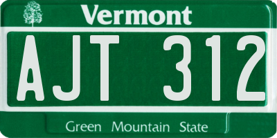 VT license plate AJT312