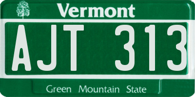 VT license plate AJT313