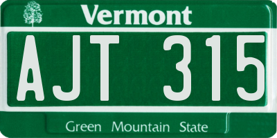 VT license plate AJT315