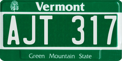 VT license plate AJT317