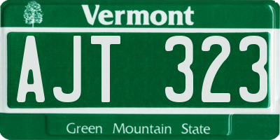 VT license plate AJT323