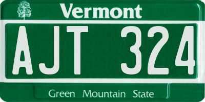 VT license plate AJT324