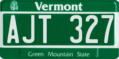 VT license plate AJT327