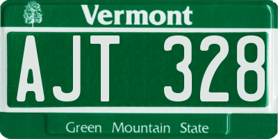 VT license plate AJT328