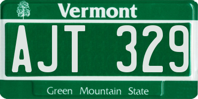 VT license plate AJT329