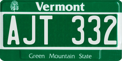 VT license plate AJT332