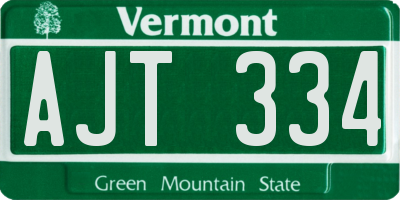 VT license plate AJT334