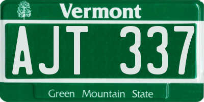 VT license plate AJT337